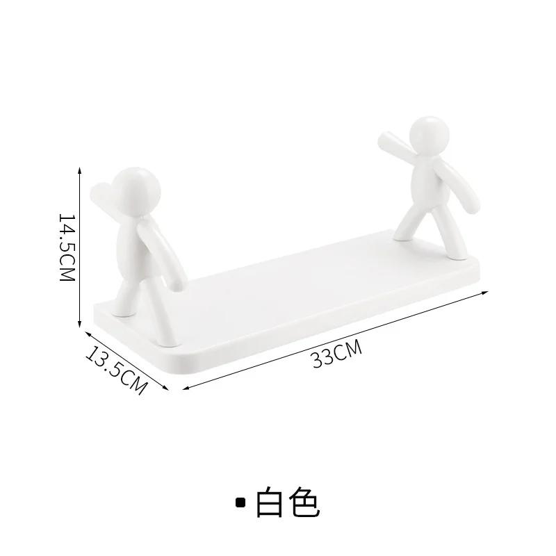 Simple Bathroom Wall Hanging Guardrail Hook Rack Creative Free Punch Storage Rack Kitchen Spice Rack Organizer
