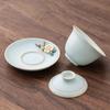 150ml Chinese High Grade Ceramic Gaiwan Teacup Handmade Flower Pattern Tea Tureen Travel Tea Bowl Household Teaware Accessories