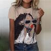Rosto de Arte Abstrata Impressão 3D Camiseta de Rua para Meninas Roupas de Verão Femininas 2024 Harajuku Camisetas com Personalidade Femininas Anos 2000 Y2k Tops