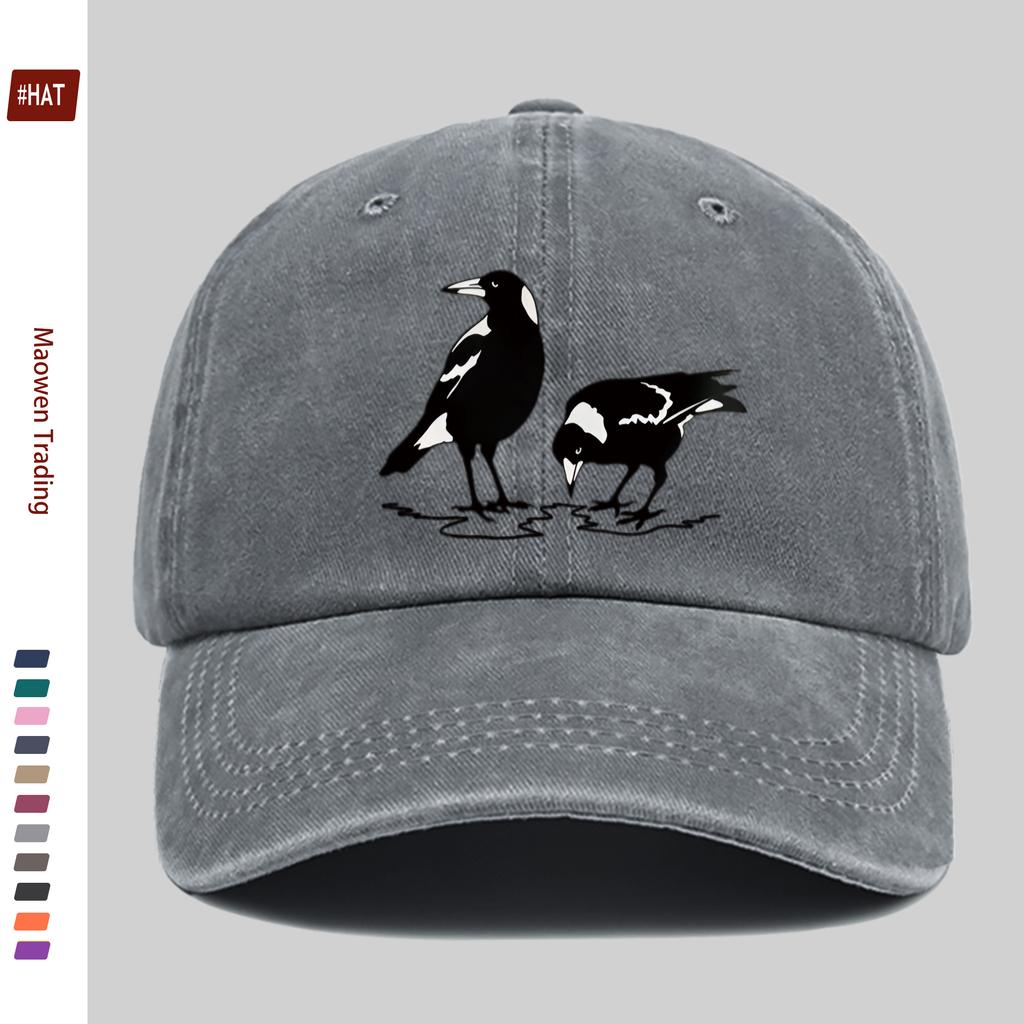Pc Stück Verstellbare Trucker-Kappe Geeignet für Männer Frauen Vintage Gewaschen Elster Print Snapback Kappe Leichte Baseballkappe für