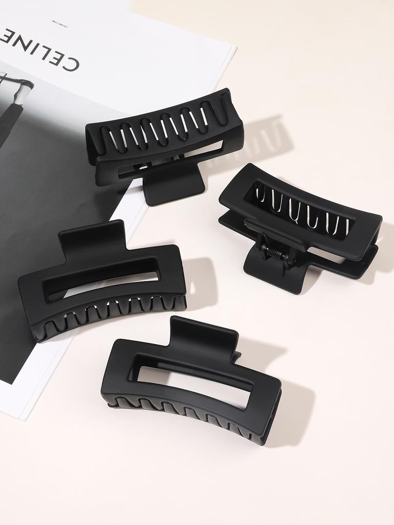 Duże klipsy do włosów 4 szt. Prostokątne duże klipsy do włosów do grubych włosów Antypoślizgowe akrylowe klipsy bananowe Akcesoria do włosów dla kobiet