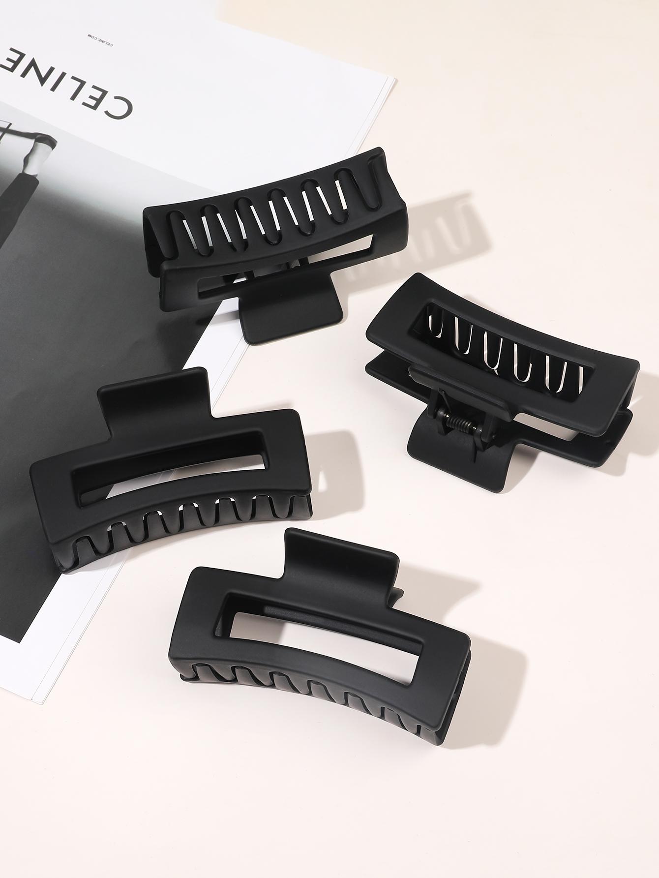 

Большие заколки-крабы для волос 4 шт. Прямоугольные большие заколки для густых волос Нескользящие акриловые банановые зажимы Аксессуары для волос для женщин Size fits all