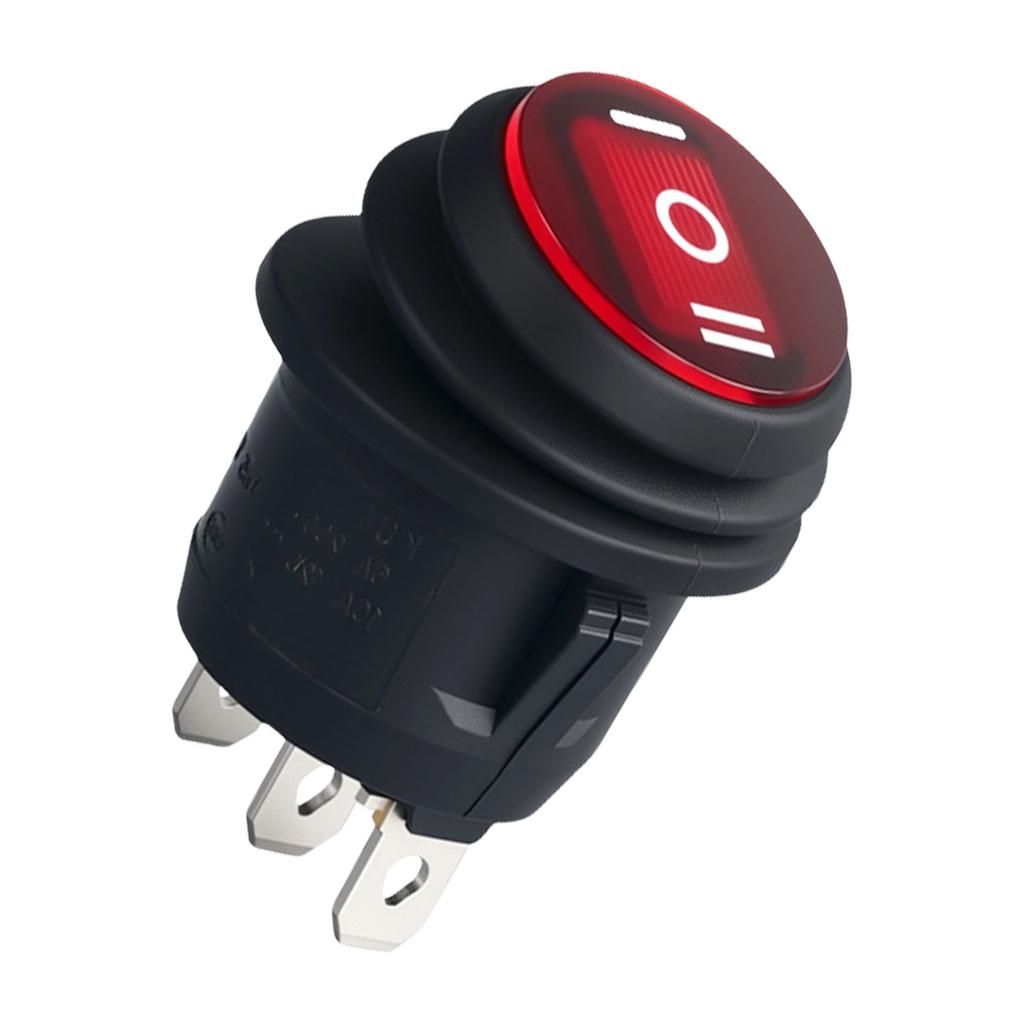 Reliable 3 Pin 3 Position Round Rocker Switch No Light Designs Round Boat Switch for Safe Use In Moist Conditions