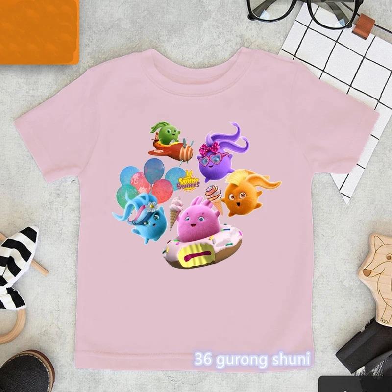 New Arrival Girls Tshirt Cute Sunny Bunnies Cartoon Print Kids T-Shirts Summer Funny Boys T Shirt Fashion Toddler Shirt Tops