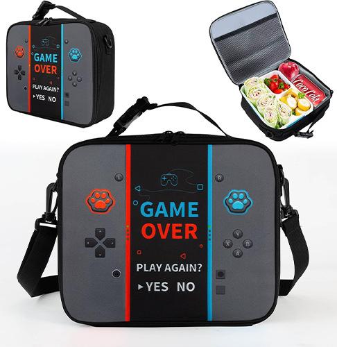 Game Console Pattern Diy Schoolbag, Primary School, Middle School Meal Bag, Pencil Bag, Backpack Three-Piece Set
