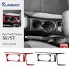 For Ford Focus SE ST MK3 2012 2013 2014 Real Soft Carbon Fiber Sticker LHD Car Gear Cup Holder Frame Panel Trim Accessories