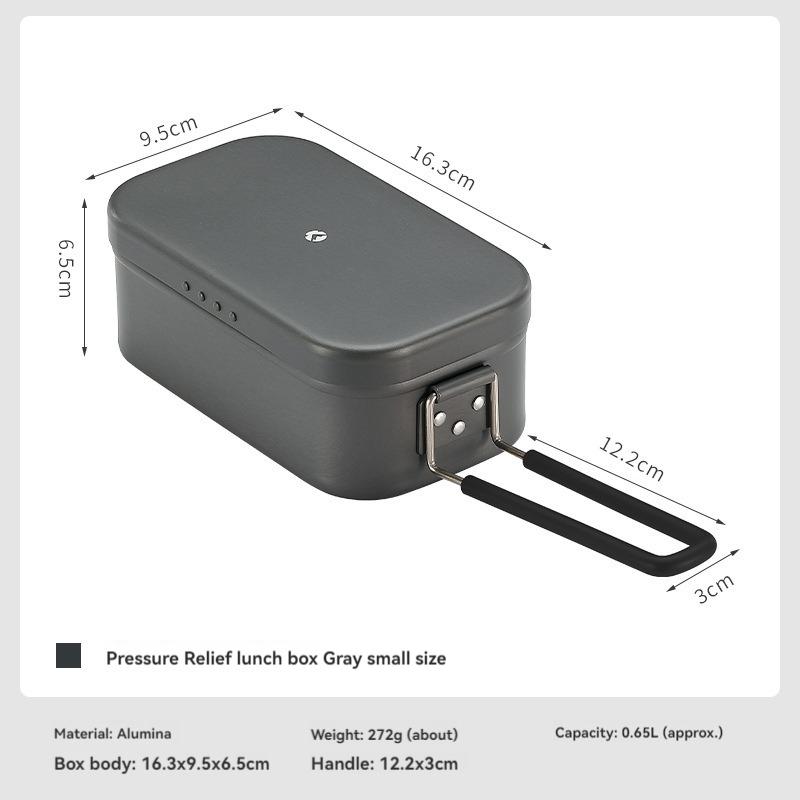 Aluminum Oxide Portable Lunch Box, Open Flame Heated Outdoor Picnic Camping Lunch Box, Aluminum Lunch Box