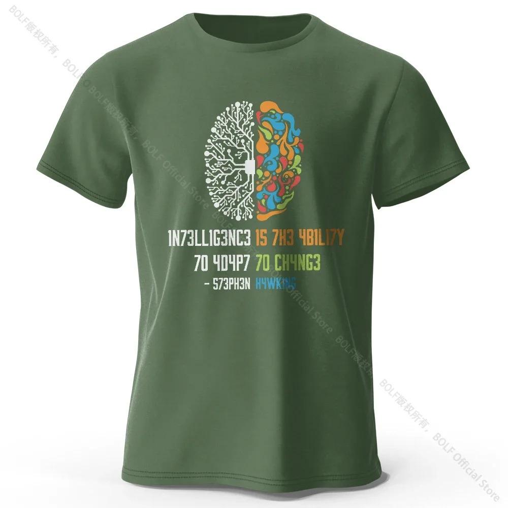 

Funny Brain Power Printed 100% T-Shirt, Soft & Breathable Round Neck Short Sleeve Tee, Unisex Quirky Style XXXXXL зелёный