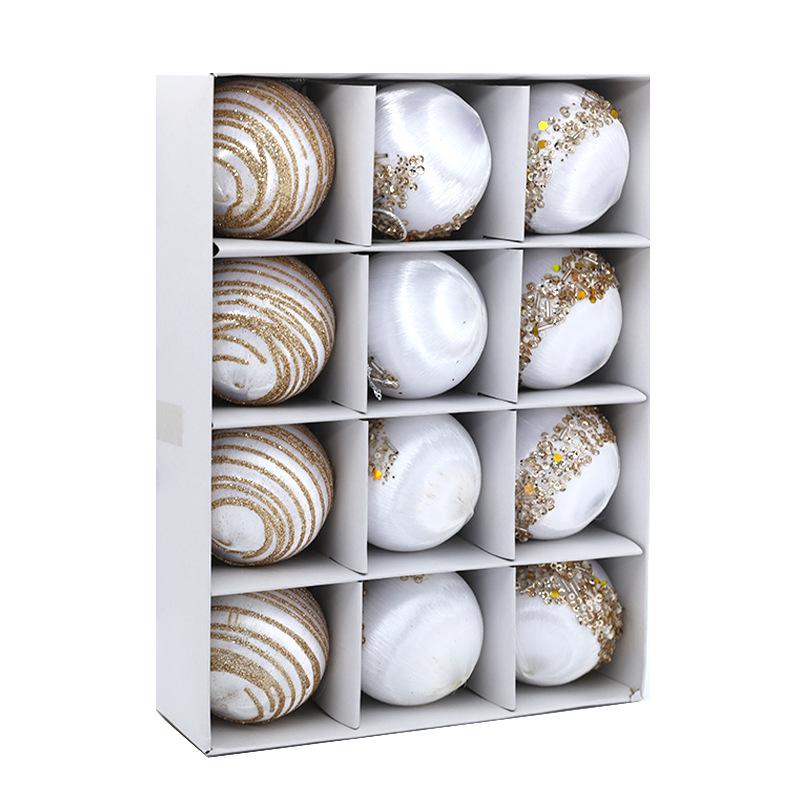

Set of 12 Silk Thread Christmas Tree Ornaments - 6cm Foam Balls 6cm, 12 pieces