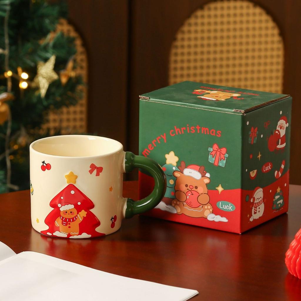 Christmas Mugs Santa Claus Ceramic Cups Household Water Cups  Creative High Appearance Level  Christmas Gifts Souvenirs