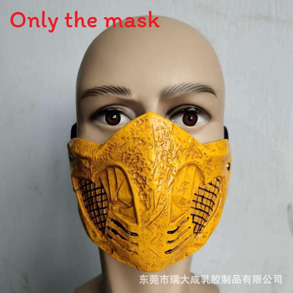 Mortal Kombat Scorpion Latex Half Face Mask For Halloween Costume And Cosplay