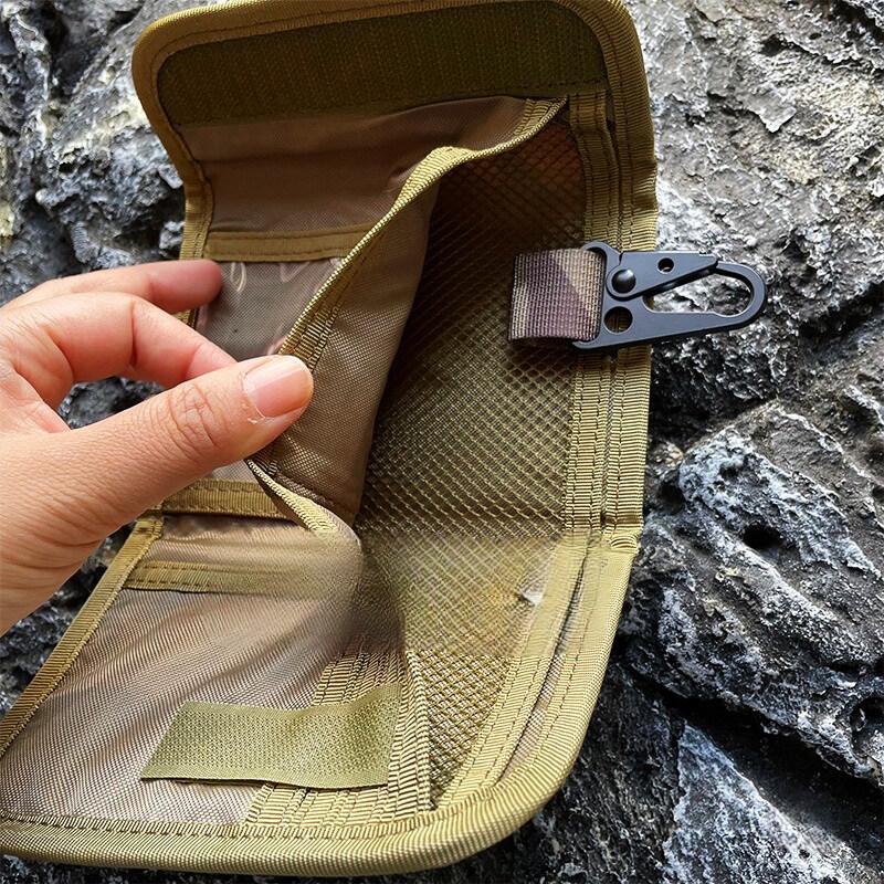 Three Fold Wallet Multiple Card Slots Nylon Outdoor Sport ID Photo Holder Bag Storage Hanging Pouch