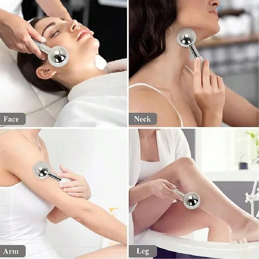 1PC Facial Ice Globes Cold Stainless Steel Facial Roller Skin Beauty Spa Cooling Globe Massage Ball Face Care Freeze Stick,Face Massage Tool