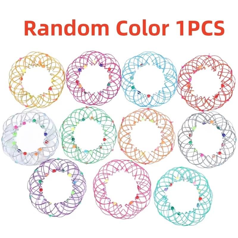 

Magic Iron Ring Puzzle Toy Creative Mandala Flower Basket Decompression Fidget Toy Educational STEM Sensory Toys for Adults Kids