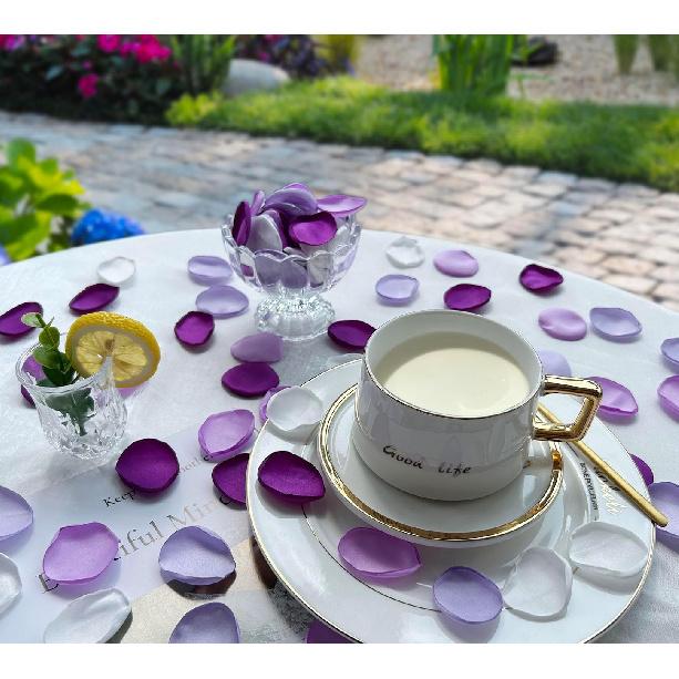 400Pcs Rose Petals for Wedding Decor Lavender Purple Silk Petals Flower Girl Scatter Petals for Aisle Table Centerpieces Reception, Bridal Shower