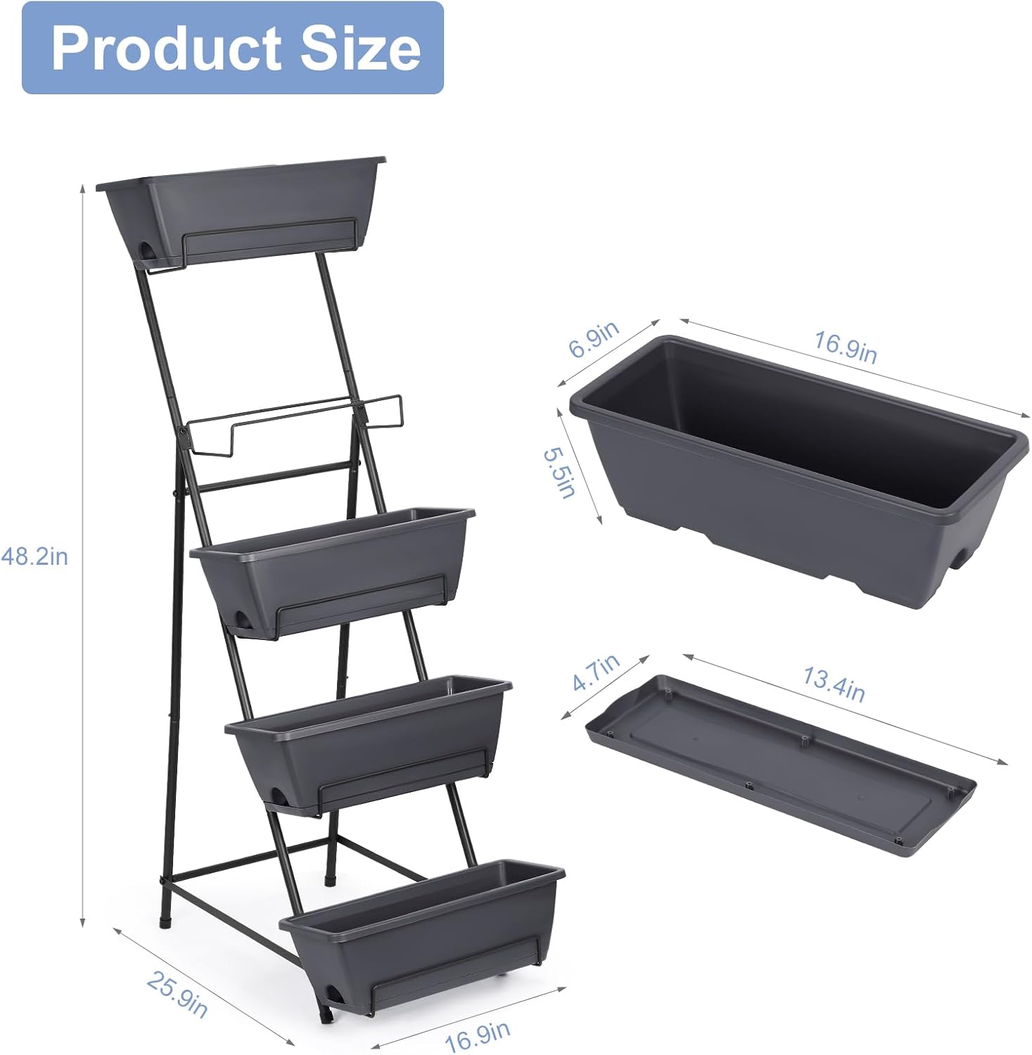 

Вертикальная грядка, 5 этаж, Вертикальный приподнятый сад, Цветочный горшок, Сад пряных трав на открытом воздухе, Цветочный горшок, Многоярусный ящик для цветочных горшков темно серый