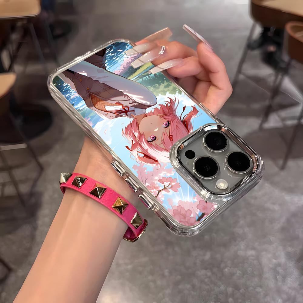 Cartoon Character Natsuki Phone Case For IPhone 17 Air 16 15 14 13 12 11 Pro Pro Max Plus Transparent Soft Cover