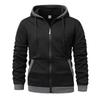 Men's Slim Fit Color Block Hooded Zip Sweatshirt Jacket for Spring/Autumn