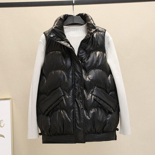 leather bubble vest