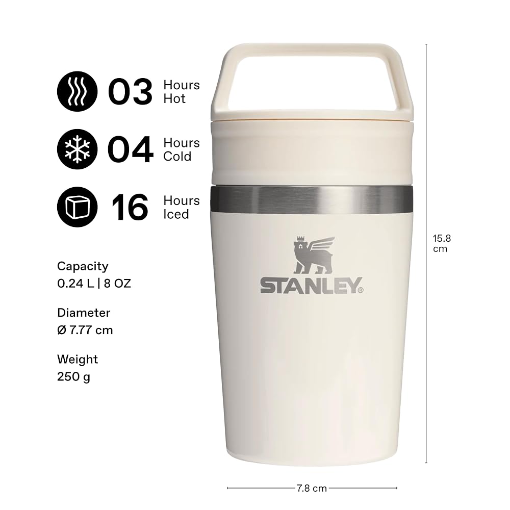 Stanley 1913 Cafe To Go Travel Vacuum Insulated Mug, Black, 20 oz (0.23L)