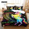 Duvet Cover Cartoon Unicorn Floral Bedding Set Microfiber Flying Horse Comforter Cover Full Queen Children Girls Bedroom Decor