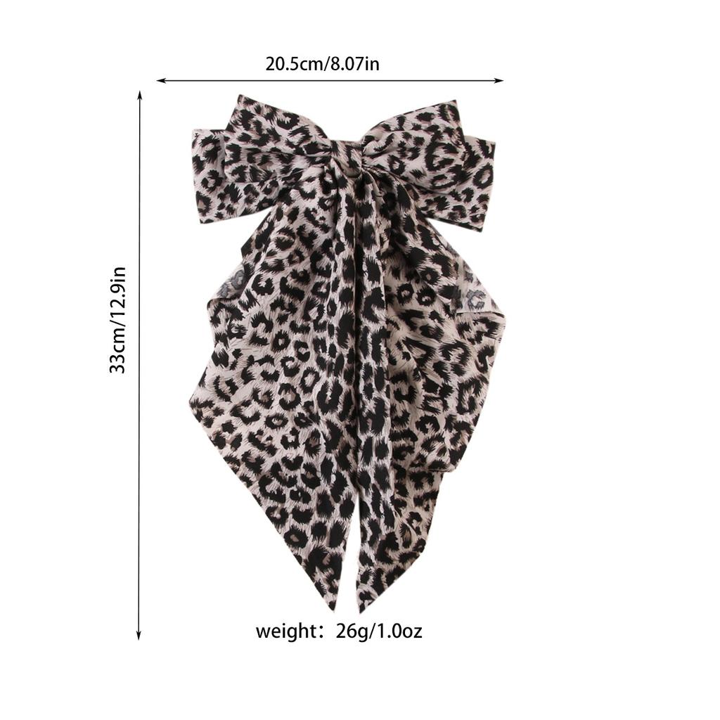 1/3PCS Printed Leopard Print Bow Hair Clip, High-end and Niche Retro Spring Clip, Women's Hair Accessory