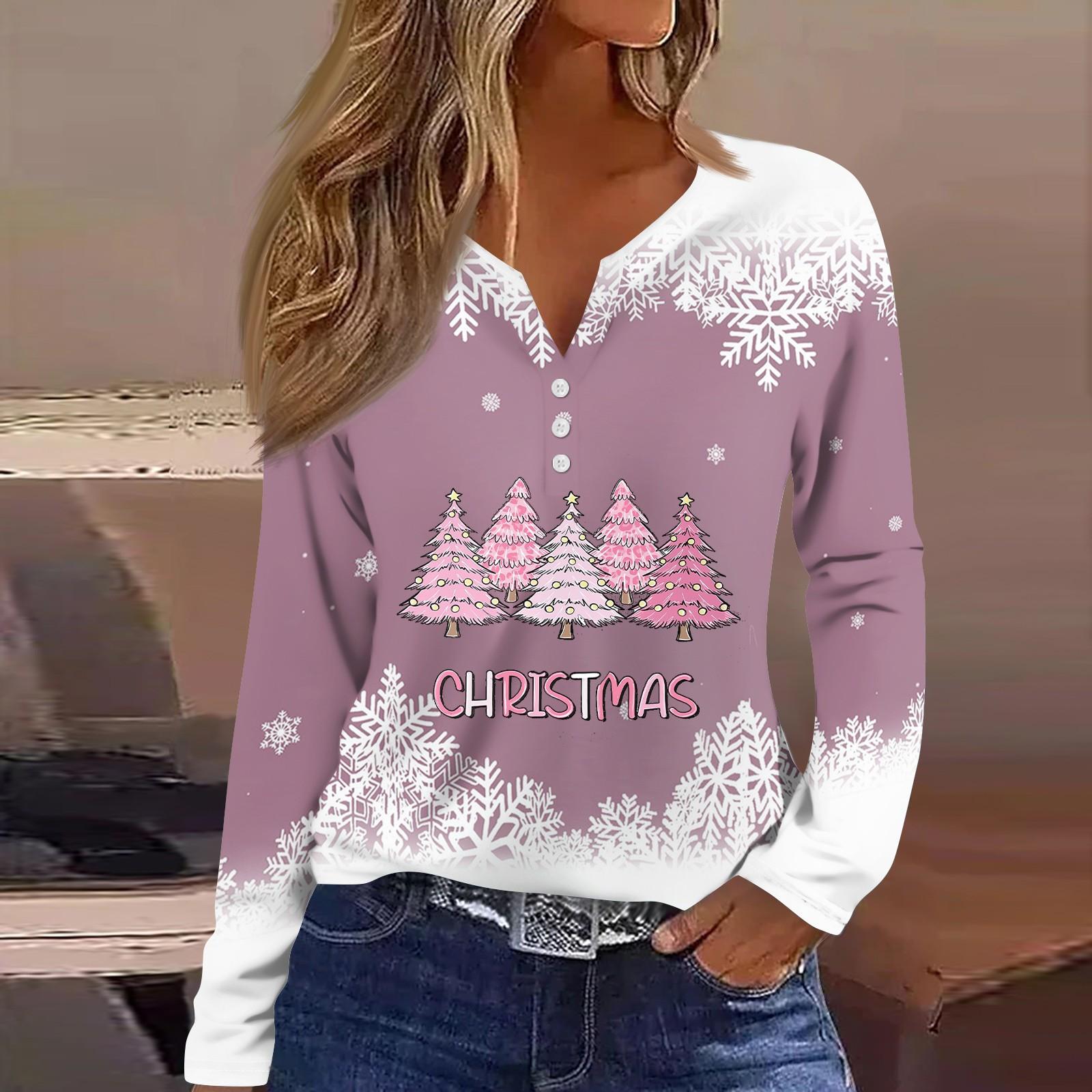 

Жіноча футболка з довгим рукавом і квітковим принтом на ґудзиках, щоденна мода на вихідні, звичайний топ із V-подібним вирізом M рожевий