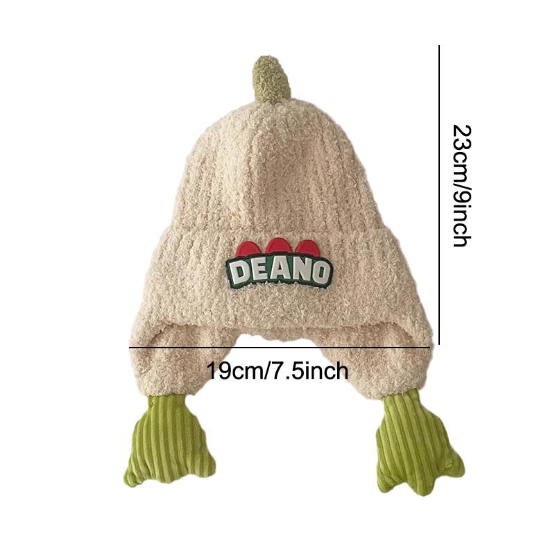Autumn Winter Hat Cute Cartoon Dinosaur Modeling Hat  Ear Protection Warm Hat Windproof Thickened Children Hat Gifts