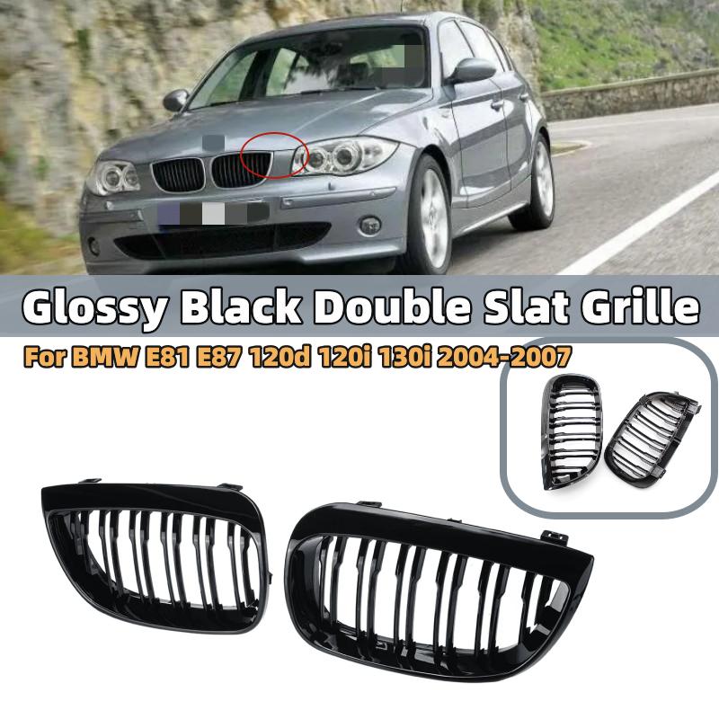 

Glossy Black Double Slat Grille For BMW E81 E87 120d 120i 130i Pre-facelift 2004-2007 Car Grill Front Kidney Grille Racing Grill
