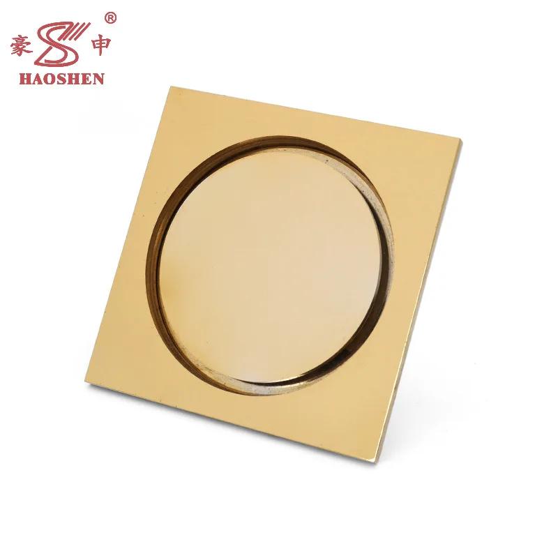10x10cm Floor Drain Brass Square Pop-up Floor Drain Floor Cover Shower Room Push Down Deodorant Bathtub Shower Drain