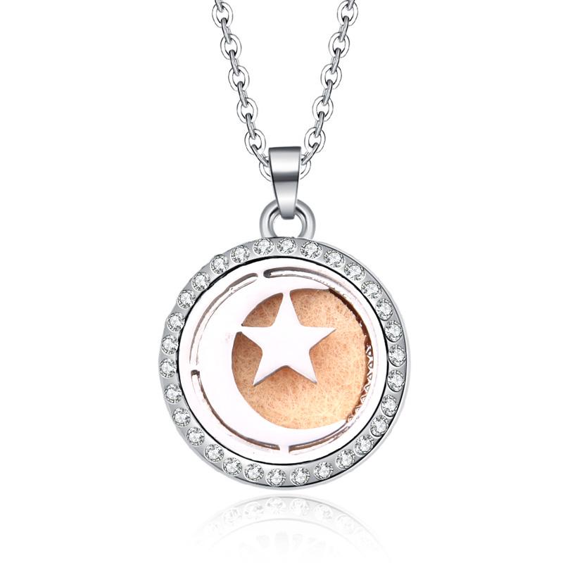 New Stainless Steel Alloy Fashion Aromatherapy Necklace Essential Oil Diffuser Perfume Locket Pendant Women Jewelry Gift