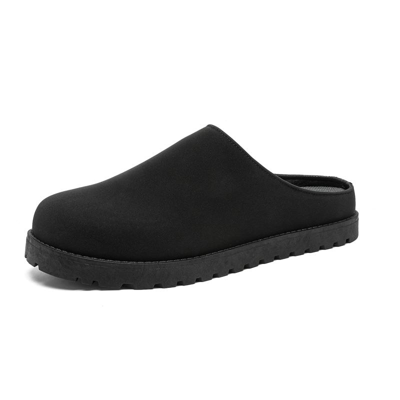 

Slip On Flats Mules Men Half Shoes For Man Platform Leather Mens Semi-Drag Casual Shoes Backless Loafers Slippers Male Slides 39