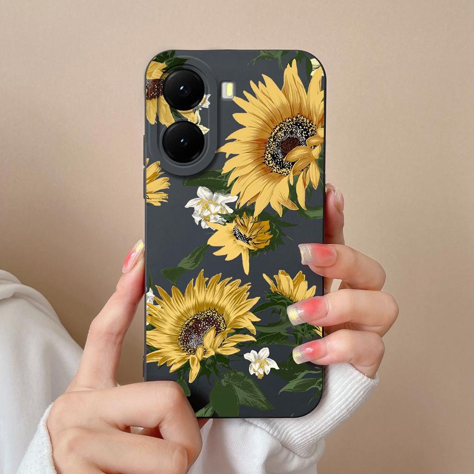 New Case For Redmi 13 14C A1 Turbo 4 A4 A2 K70 Ultra A5 14R Beautiful Sunflowers Liquid Silicone Anti Slip Protection Soft Back Covers For Redmi Shell