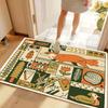 Abstract Geometry Cartoon Printed Carpet Retro Floral Plant Mat Living Room Bedroom Artistic Decoration Carpet