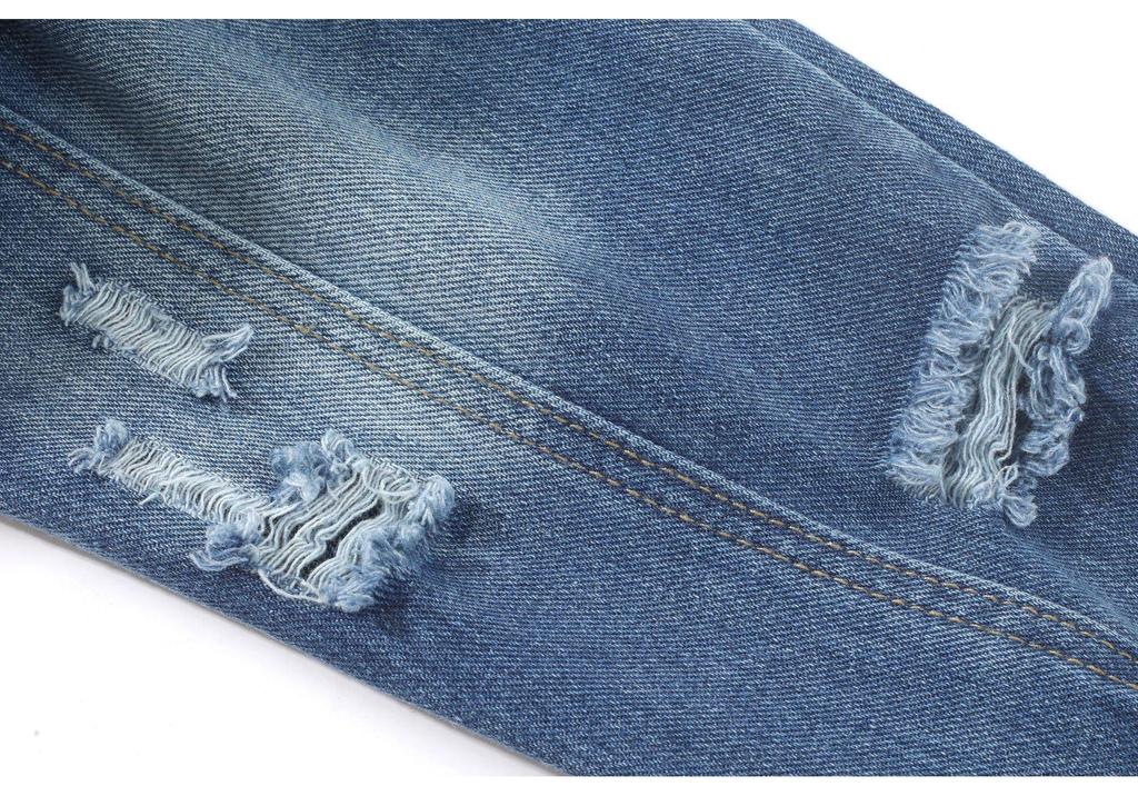 Women's Denim Lapel Jacket - Washed and Ripped, Long Sleeve, Non-Stretch, 2025 Collection.