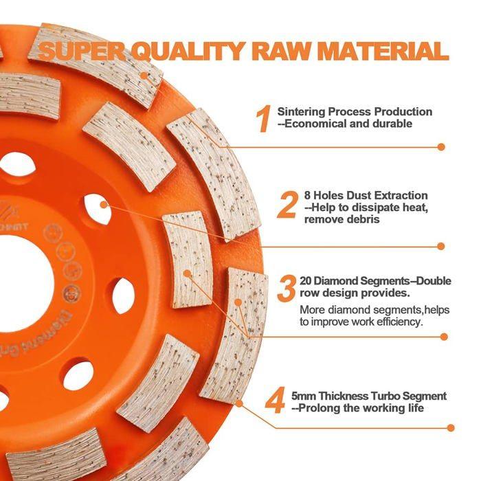 Meuleuse diamantée - BRSCHNITT - GS01125103R - 125 mm - Grain de diamant #40/50 - Filaire