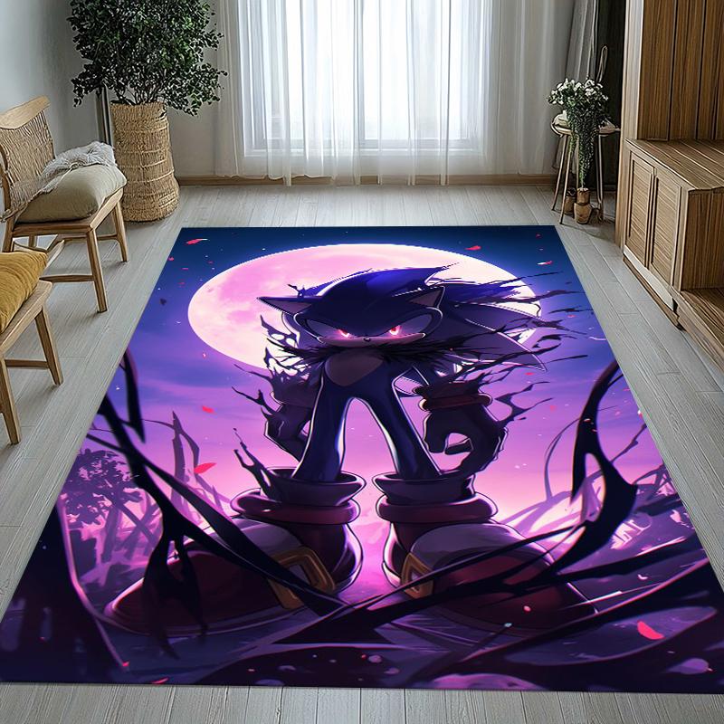 Retro S-Sonic Cartoon Games Living Room Non-Slip Area Rug Soft Carpet for Bedroom Kids Playroom Sofa,Home Decor Doormat Gift
