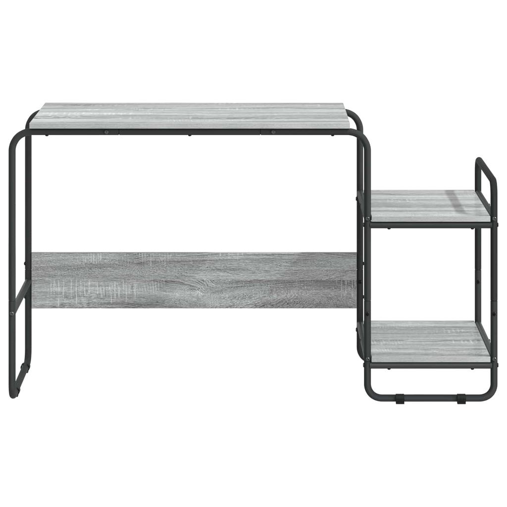 Desk with Storage Space Sonoma Grey 131.5 x 50 x 75.5 cm