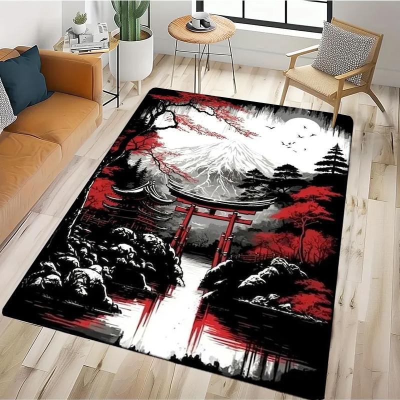 2026 New Retro Landscape Paintings Carpet Rug for Bedroom Living Room Sofa Home Doormat Decor,Large Kids Play Non-slip Floor Mat