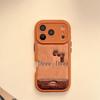 Cartoon Leather Texture Rilakkuma Cat iPhone 14 Pro Max Case - Anti-Fall Cover