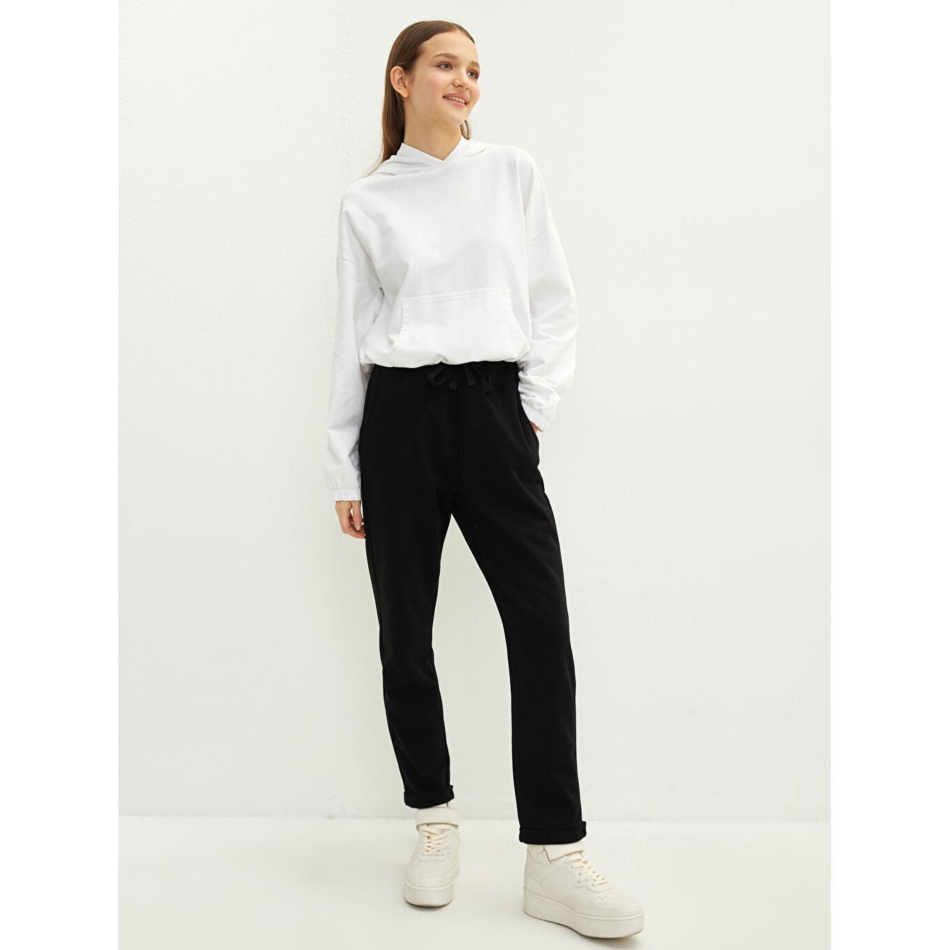 

LCW CASUAL Женские однотонные спортивные штаны с эластичной резинкой на талии, черные
