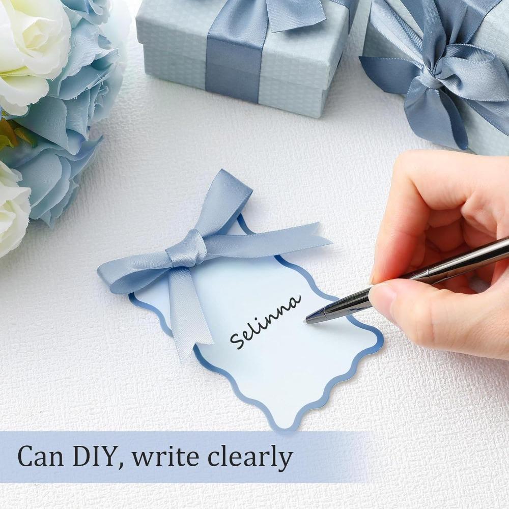 20/50/100pcs DIY Pink Label Card Handwritten Party Gift Card Birthday Gift Card with Ribbon Restaurant Business Thank You Card