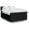 VidaXL Slat Bed Base with Mattress Black 140x190 Cm Fabric 3289372