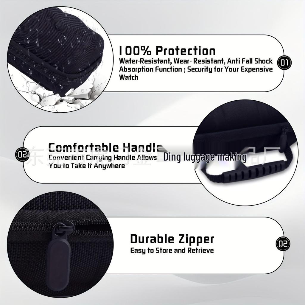 Drop-proof Shockproof 3-Slot Watch & Jewelry Storage EVA Case