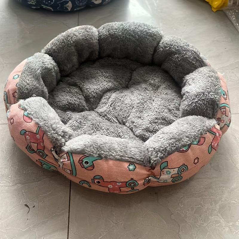 1 ks univerzální měkká a pohodlná postel pro kočky a psy pro všechna roční období, omyvatelná kulatá podložka pro mazlíčky, super měkká plyšová základna s protiskluzovým designem