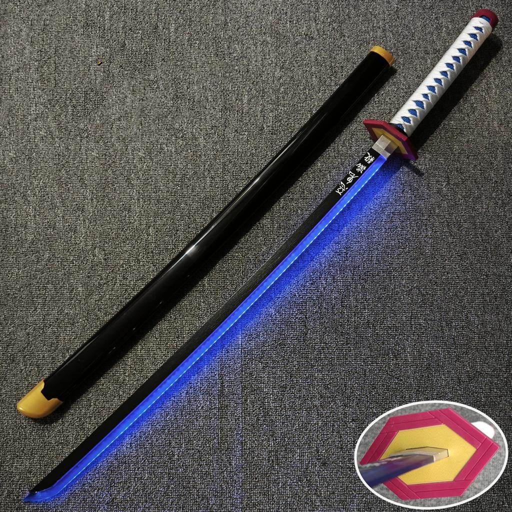 30/40inch Luminous Kyoujurou Katana Kimetsu No Yaiba Anime Demon Slayer Cosplay Prop Light Sword Real Size Japanese Katana Toy