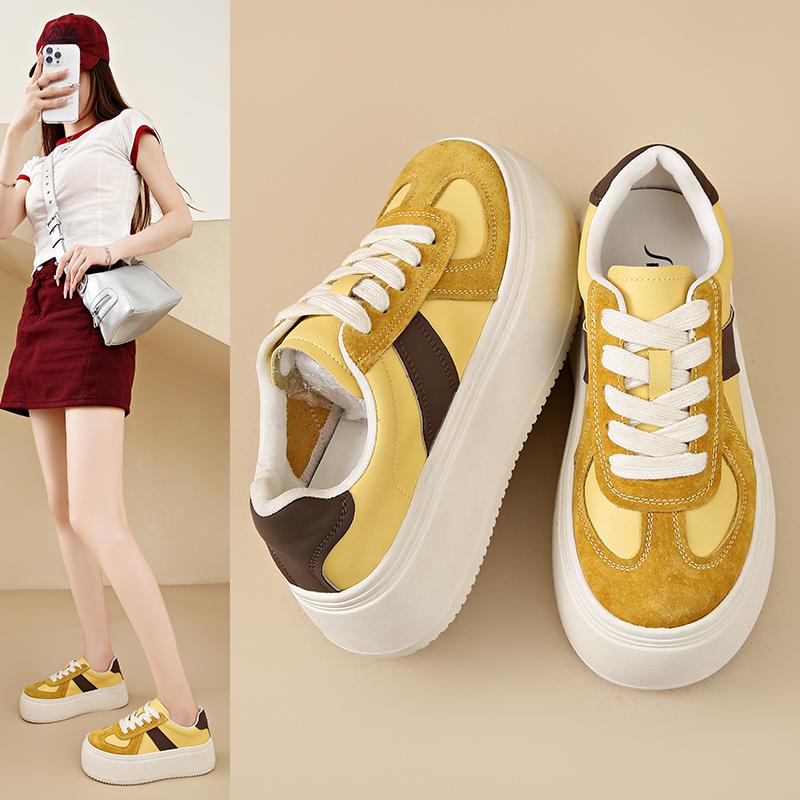 

Fashion New Spring Autumn Baby Shoes Leather Toddler Kids Sneakers Outdoor Boys Tennis Soft Sole Fashion Little Girls Sneakers 35 жёлтый