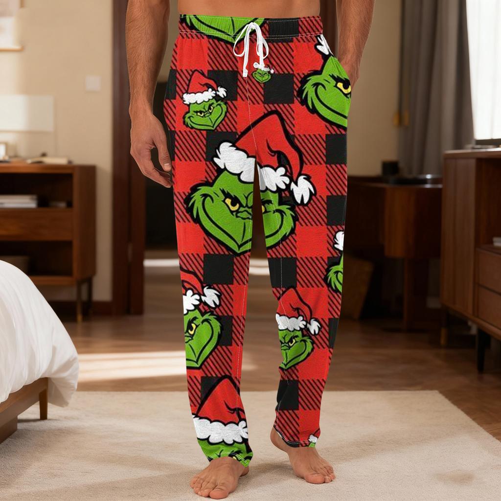 Men's Plain Knit Solid Pocket Casual Pants Home Pajama Pants