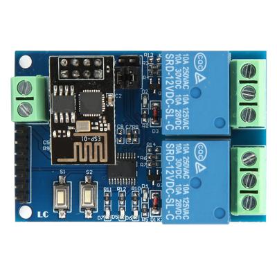 2-Kanal WiFi Relaismodul für Android Handy APP Drahtloser Fernbedienungsschalter 12V ESP8266