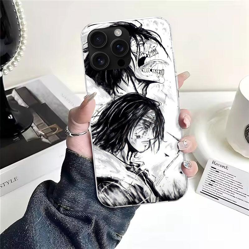 A-Attack on T-Titan Eren Yeager Soft Phone Case For IPhone 11 17 Air 16E 16 Pro Max 15 + 14 Plus 13 Mini 12 Apple 7 SE 8 Fundas